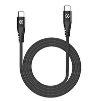 Celly USB-C TO USB-C 60W Naylon Siyah Kablo 