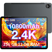 Doogee T20 Ultra 12" 12 GB RAM+20 GB Sanal RAM 256 GB Hafıza 2 TB TF 10800 mAh Helio G99 Sekiz Çekirdekli Android 13 Gri Tablet
