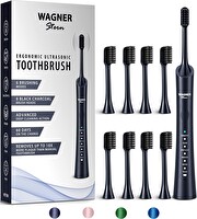 Wagner & Stern Ultrasonik Beyazlatma 8 Fırça Başlıklı Siyah Diş Fırçası