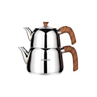 Amboss Pearl Orta Boy Kahverengi Ahşap Saplı Çaydanlık PRL-4684